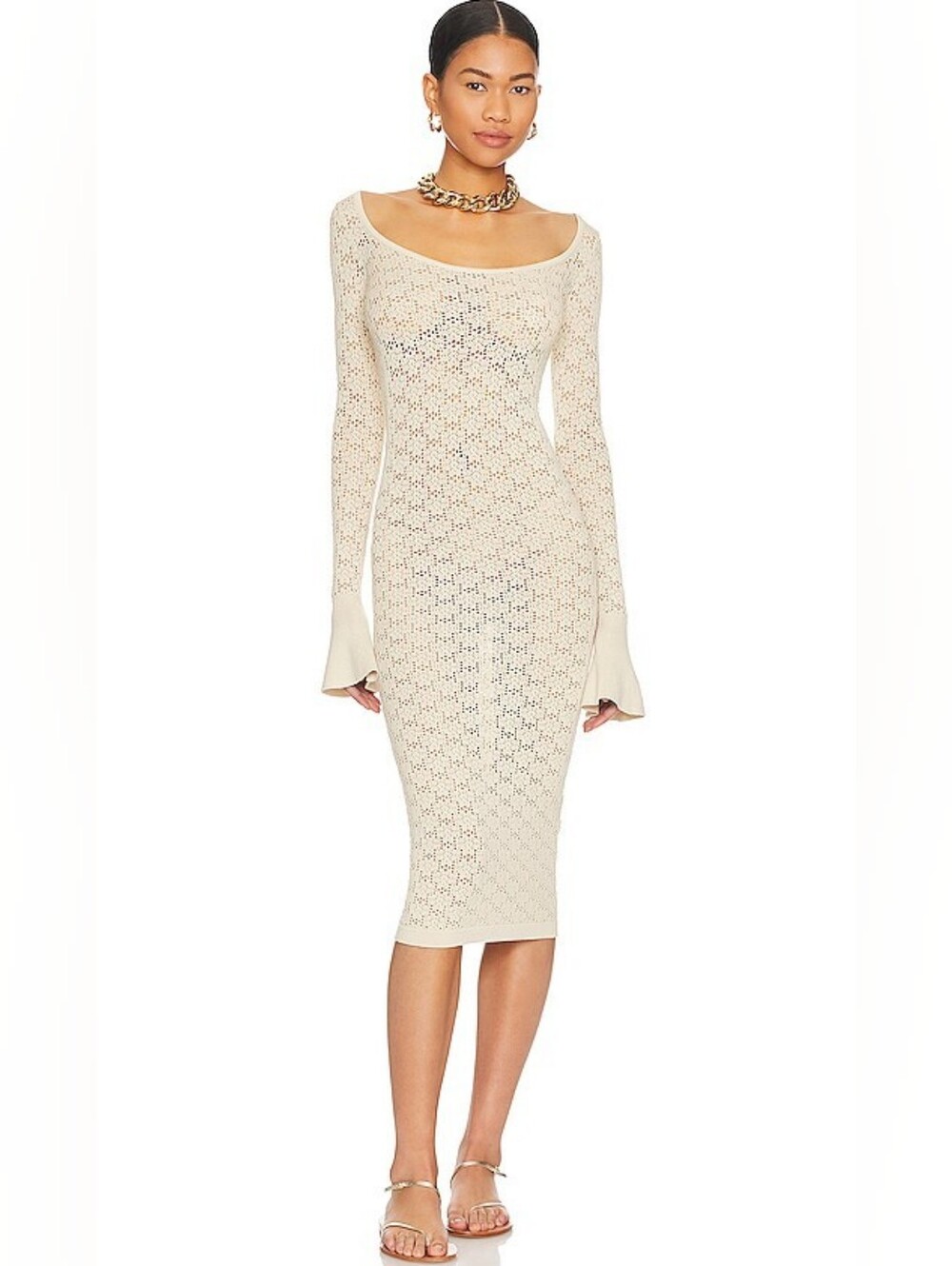 Tularosa Netia Long Sleeve Midi Dress, Size Small